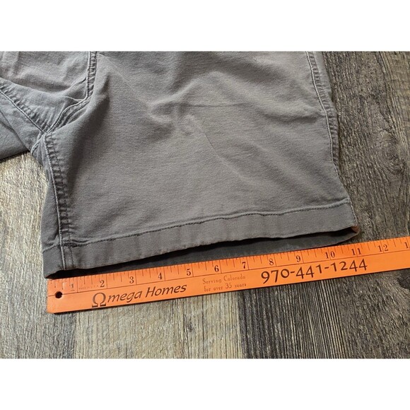 TOPO Designs Organic Cotton Shorts Brown 6” Inseam Pockets Mens Large Button Fly - Picture 14 of 16